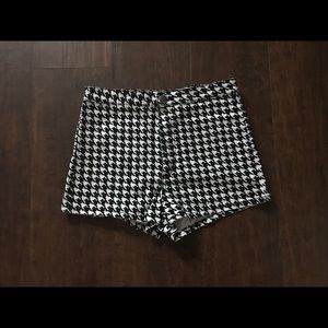 Houndstooth High-Waisted Shorts